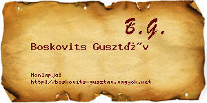 Boskovits Gusztáv névjegykártya