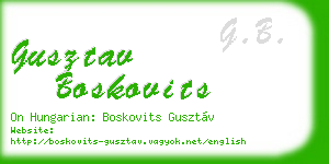 gusztav boskovits business card